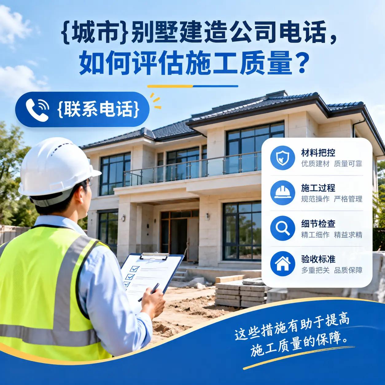 紫云别墅建造公司电话,如何评估施工质量?